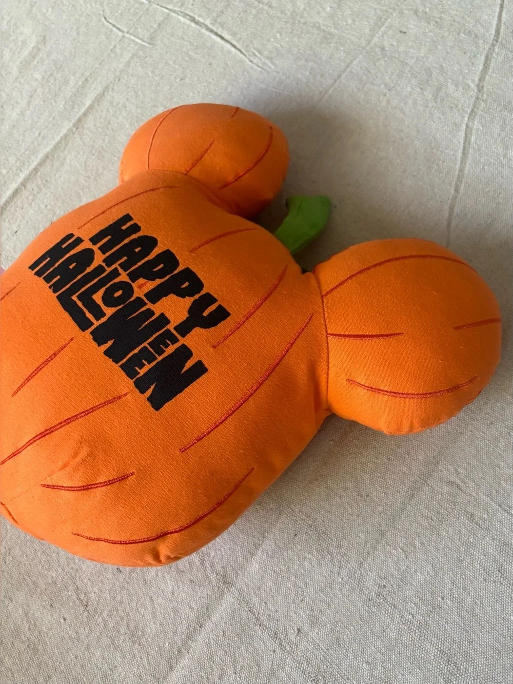Disney Parks Halloween 2022 Mickey Pumpkin Pillow Jack-O-Lantern Orange Plush
